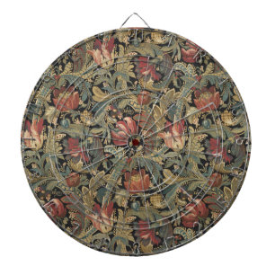 Rich Floral Tapestry Brocade Antique Classic Dartboard