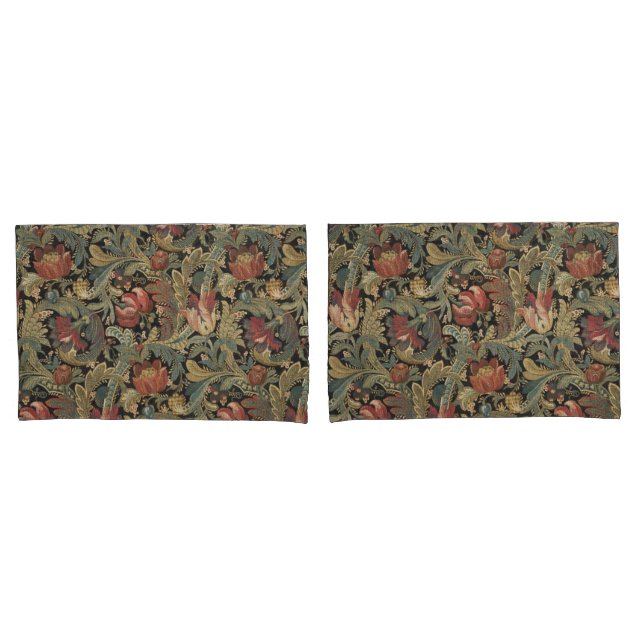 Rich Floral Tapestry Brocade Antique Classic Pillowcase (Front-Set)