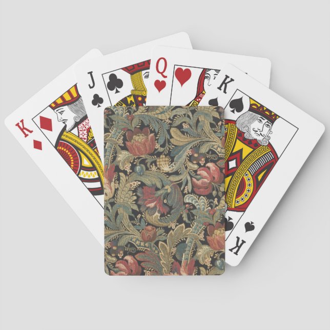 Rich Floral Tapestry Brocade Antique Classic Playing Cards (Back)