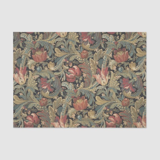 Rich Floral Tapestry Brocade Antique Classic Tissue Paper (Front)