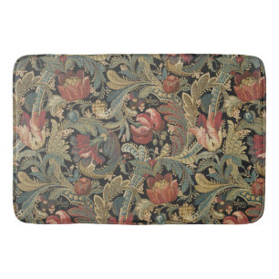 Rich Floral Tapestry Brocade Antique Victorian Bath Mat