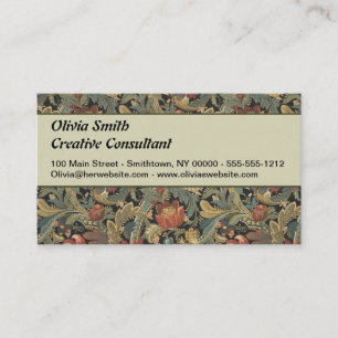 Rich Floral Tapestry Brocade Antique Victorian Business Card