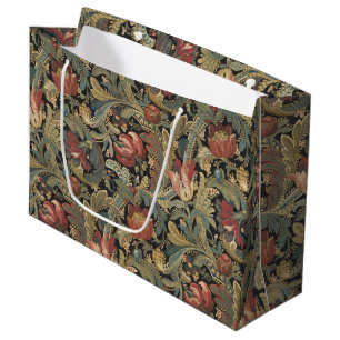 Rich Floral Tapestry Brocade Antique Victorian Large Gift Bag