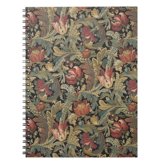 Rich Floral Tapestry Brocade Antique Victorian Notebook (Front)