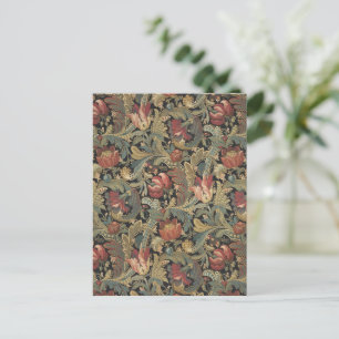 Rich Floral Tapestry Brocade Antique Victorian Postcard