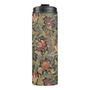 Rich Floral Tapestry Brocade Antique Victorian Thermal Tumbler