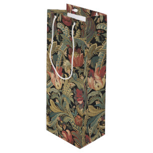 Rich Floral Tapestry Brocade Antique Victorian Wine Gift Bag