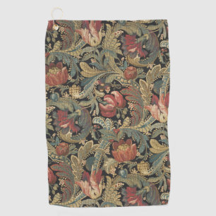 Rich Floral Tapestry Brocade Damask Golf Towel