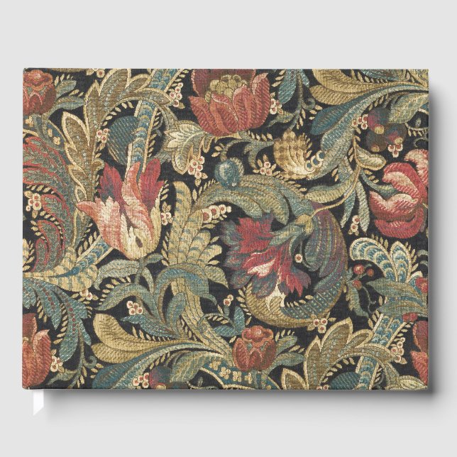 Rich Floral Tapestry Brocade Damask Guest Book (Front)