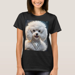 Rich Fluffy Poodle Wearing A Diamond Collar, T-Shirt