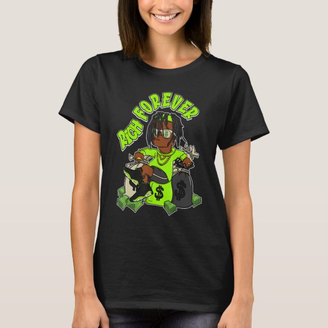 Rich Forever Electric Green 6s Unisex Matching T-Shirt (Front)