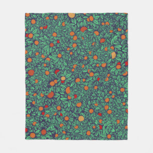 Rich fruit garden trees crown - vintage seamless p fleece blanket