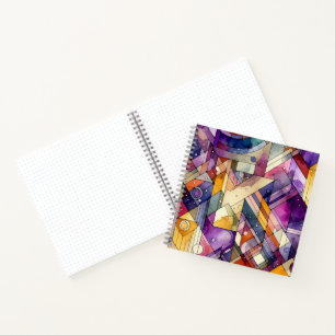 Rich Geometric Mosaic Stained Glass Watercolor Notebook