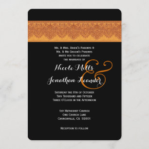 Rich Gold and Black Damask Wedding Template V10