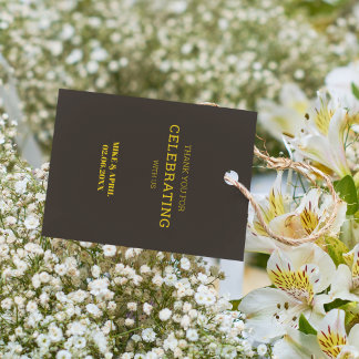 Rich Golden in Black Wedding Theme Favour Tags