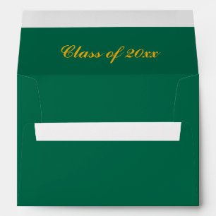 Rich Green And Elegant Gold Typography Graduation Envelope
