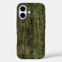 Rich Green and Gold Abstract Sparkle Pattern