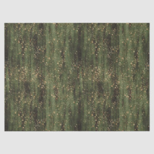 Rich Green and Gold Abstract Sparkle Pattern Tissue Paper