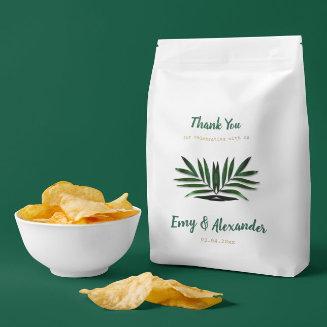 Rich Green Golden Theme Favour Bag (A return gift can be flavorful along with a thank you note)