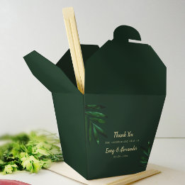 Rich Green Golden Theme Favour Boxes