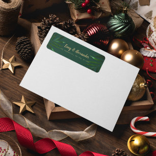 Rich Green Golden Theme Invitation Belly Band