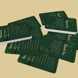 Rich Green Golden Theme Program Hand Fan