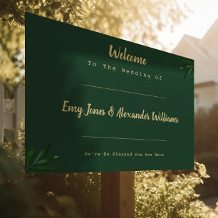 Rich Green Golden Theme Sign