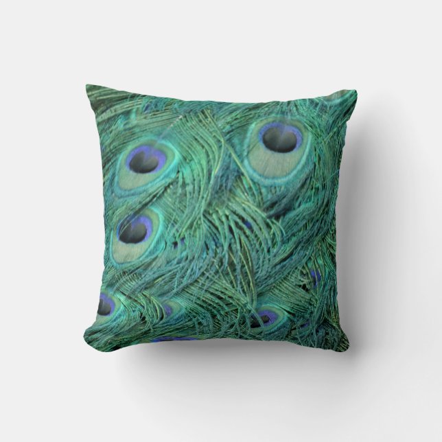 Rich Green Peacock Cushion (Front)
