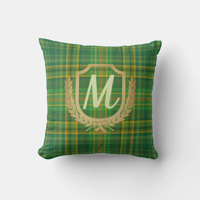 Rich Green Tartan (Plaid) Custom Cushion (Front)