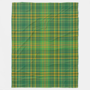 Rich Green Tartan (Plaid) Custom Fleece Blanket