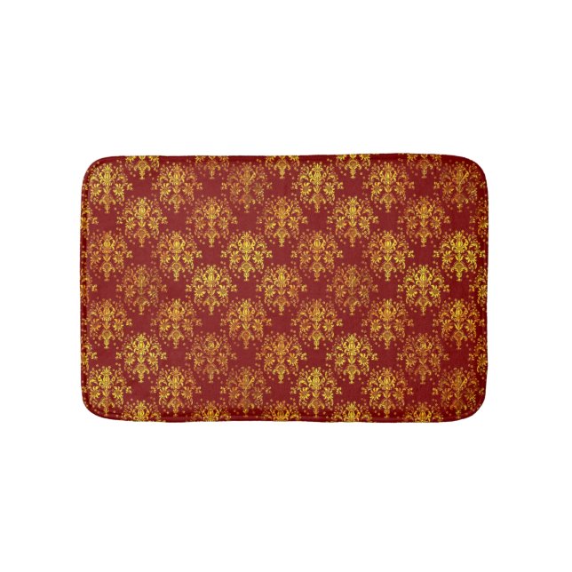 Rich Holiday Damask Bath Mat (Front)