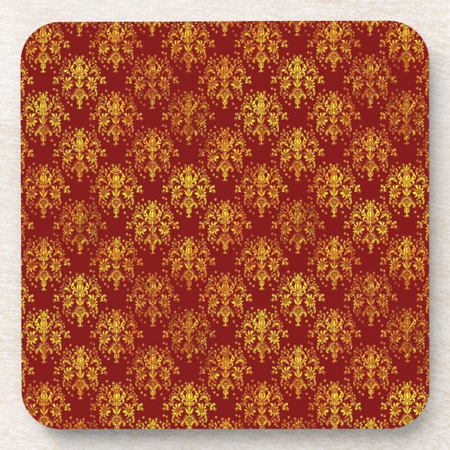 Rich Holiday Damask Coaster (Front)