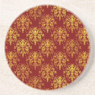 Rich Holiday Damask Coaster