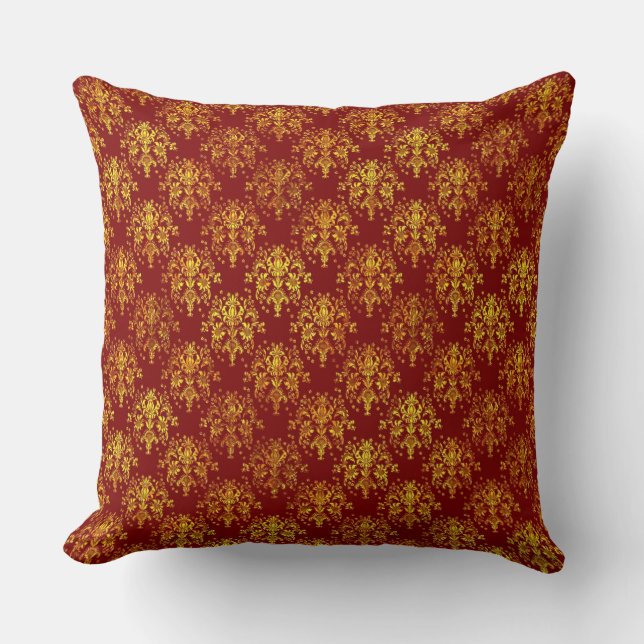 Rich Holiday Damask Cushion (Front)