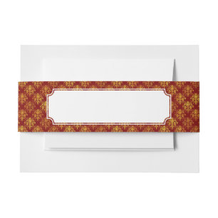 Rich Holiday Damask Invitation Belly Band