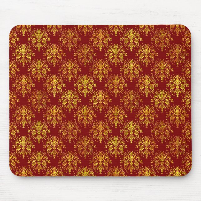 Rich Holiday Damask Mouse Mat (Front)