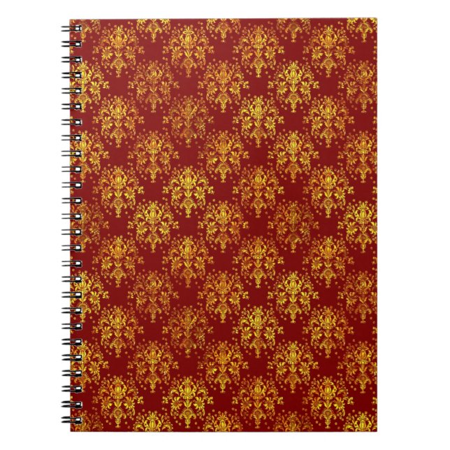 Rich Holiday Damask Notebook (Front)