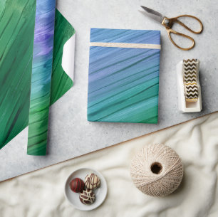 Rich indigo, deep green, and amethyst wrapping paper