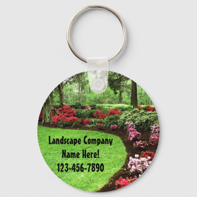 Rich Landscape Lawn Care Business Key Ring (Front)