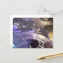 Rich Lavendar Abstract Art Customisable Postcard