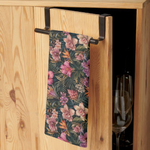 Rich Luxury Exotic Floral Paradise Tea Towel