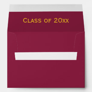 Rich Maroon & Refined Gold Typography Graduation Envelope