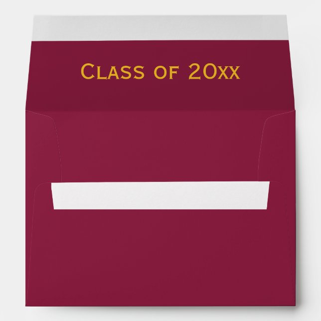 Rich Maroon & Refined Gold Typography Graduation  Envelope (Back (Bottom))