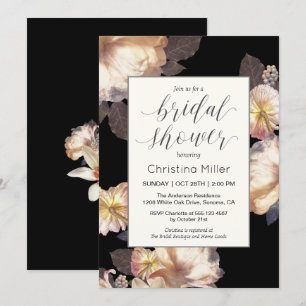 Rich Moody Floral Elegant Bridal Shower Invitation