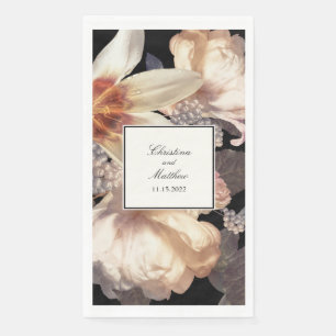 Rich Moody Floral Elegant Wedding Napkin