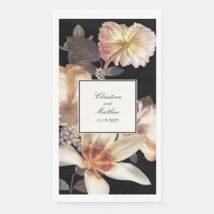 Rich Moody Floral Elegant Wedding Napkin