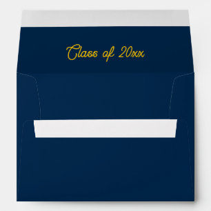 Rich Navy And Bold Maize Typography Graduation Envelope