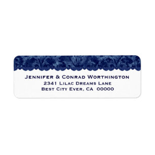 Rich Navy Blue Grunge Damask Wedding V03