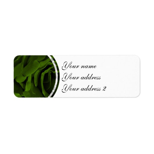 Rich olive green velvety roses flower photo return address label