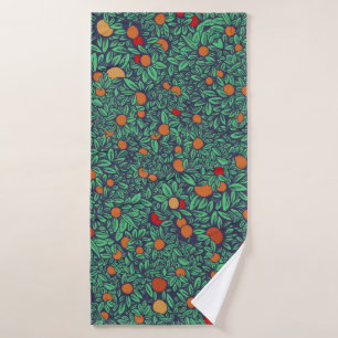 Rich Orchard: Vintage Tree Pattern. Bath Towel